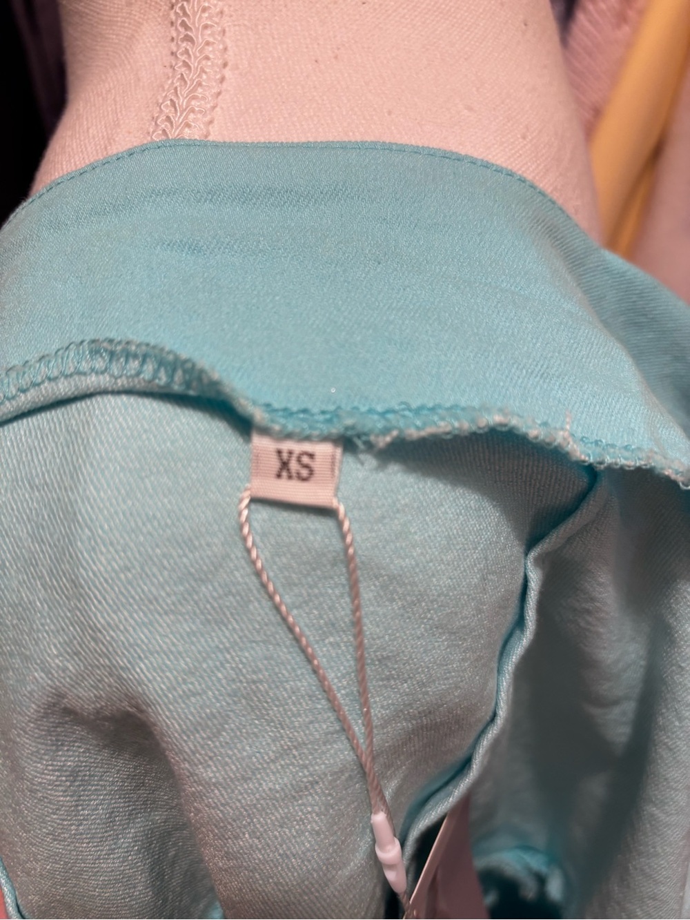 Light Blue Button-Front Ruffle Mini Dress - Picture 3 of 3